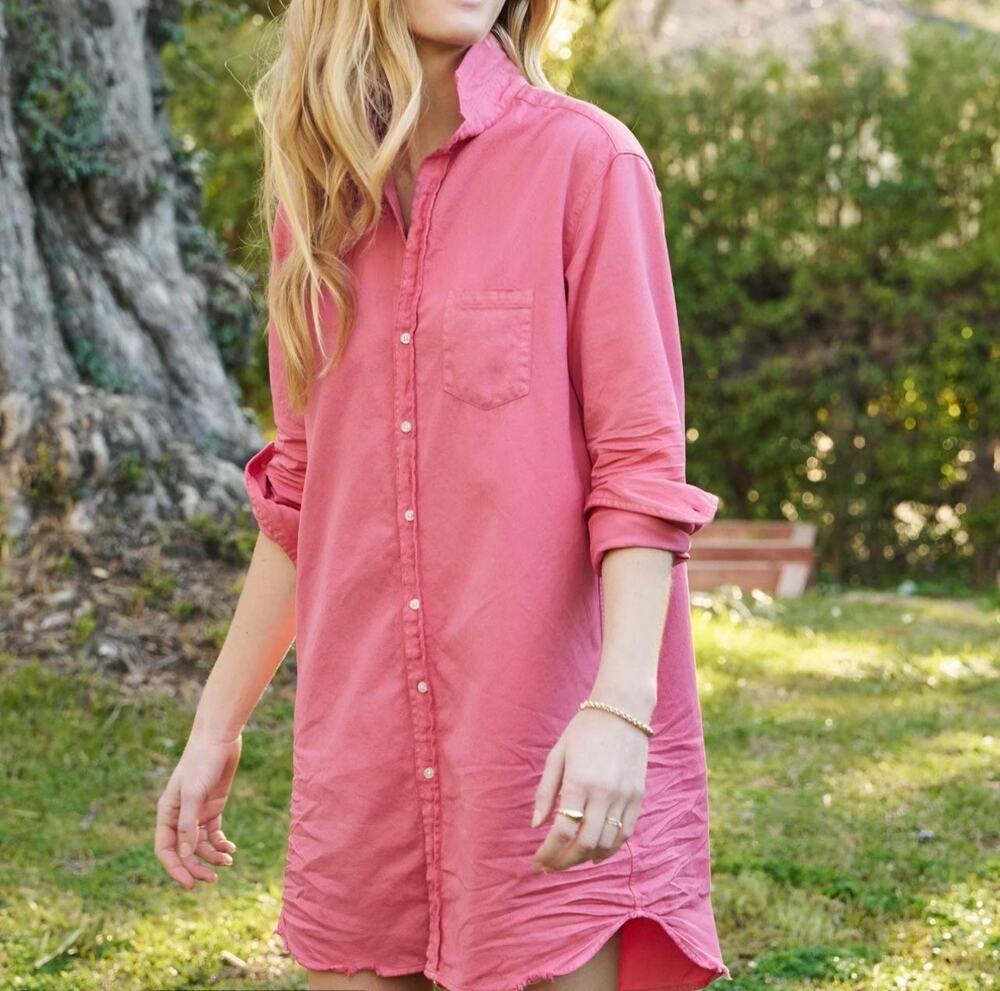 Frank & Eileen Mary Classic Shirtdress Pink Italian Cotton XXS